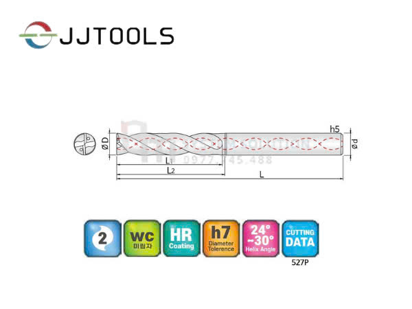 2FDRW (Multi-Processing Flat Drills with Coolant Hole, 2 Flutes) - JJTOOLS